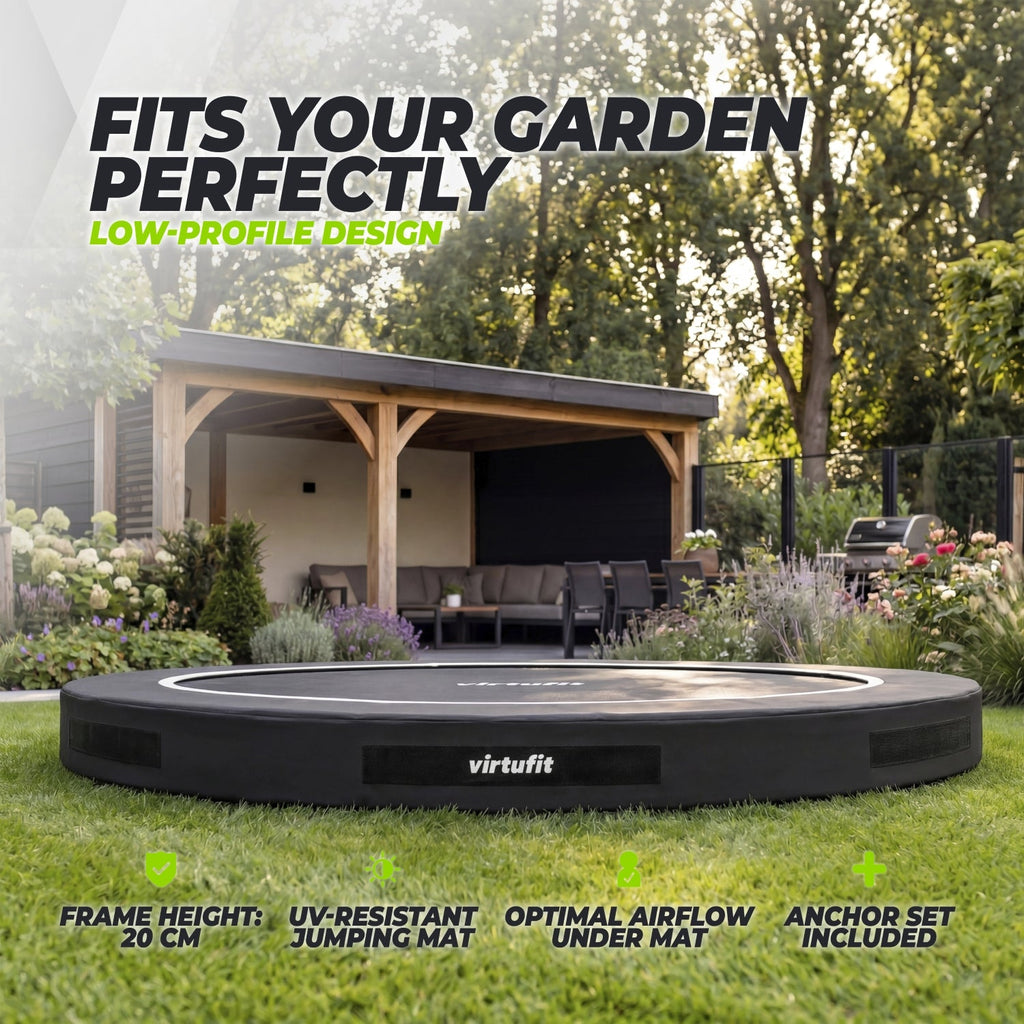 Trampoline Inground VirtuFit 251 cm - Sans Filet de Sécurité