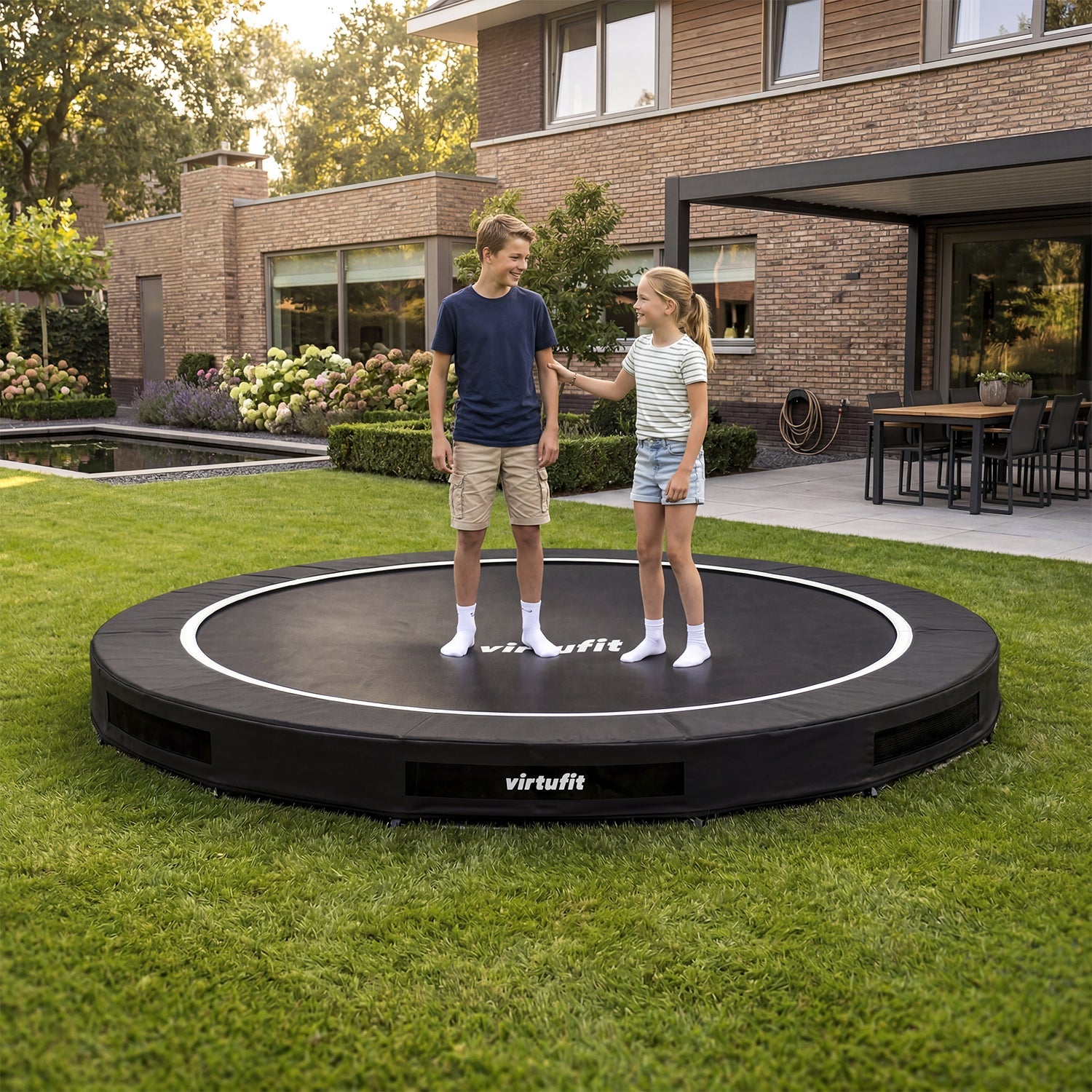 Trampoline Inground VirtuFit 305 cm - Sans Filet de Sécurité