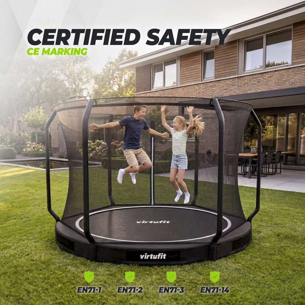 Trampoline enterré VirtuFit 305 cm - Inclusif filet de sécurité