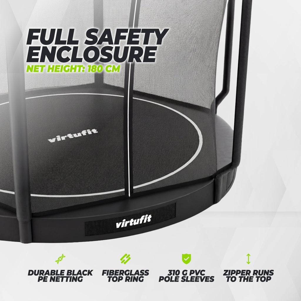 Trampoline enterré VirtuFit 305 cm - Inclusif filet de sécurité