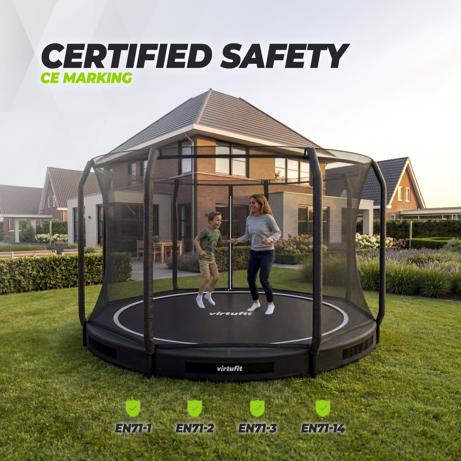 Trampoline encastré VirtuFit 366 cm Inclus avec filet de sécurité