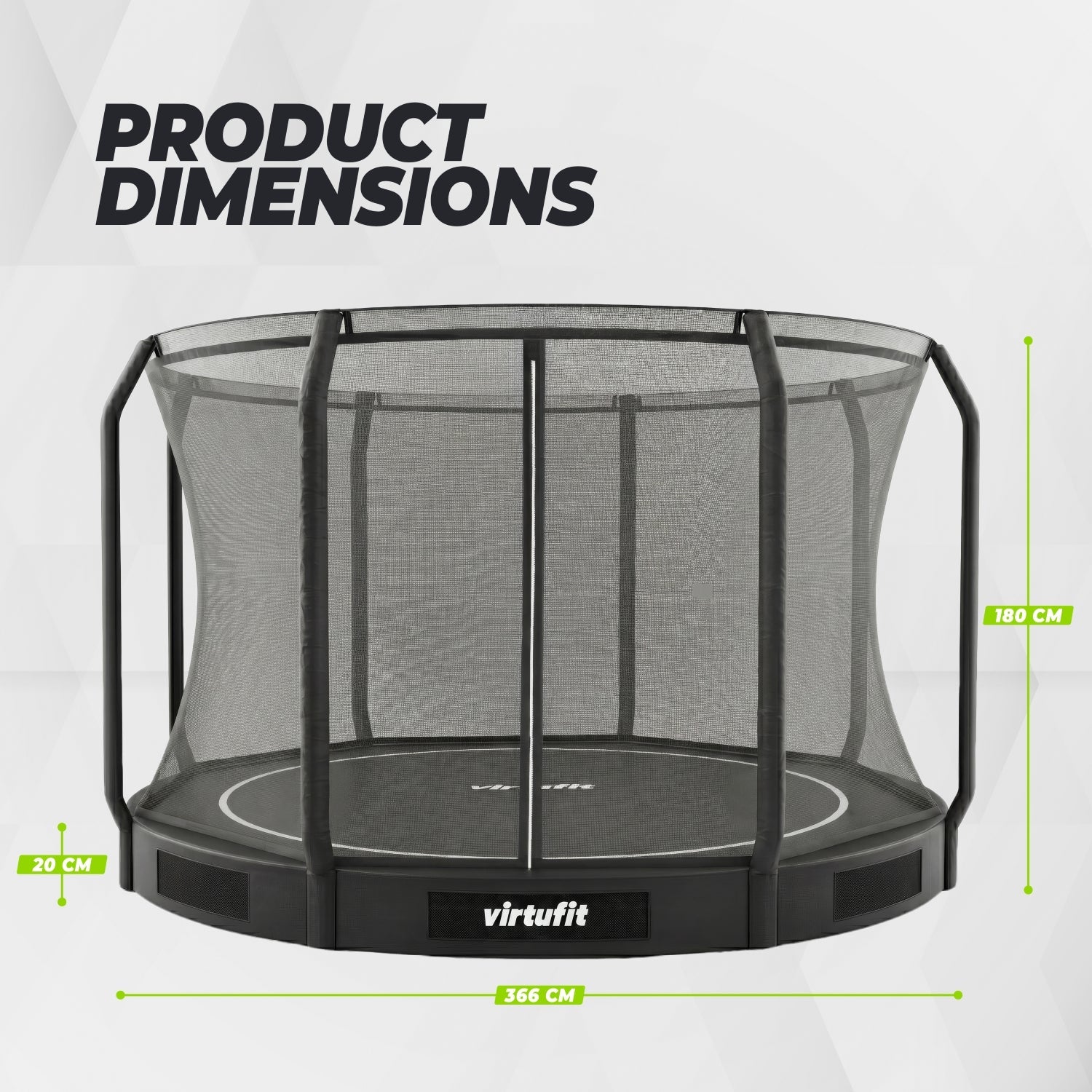 Trampoline encastré VirtuFit 366 cm Inclus avec filet de sécurité