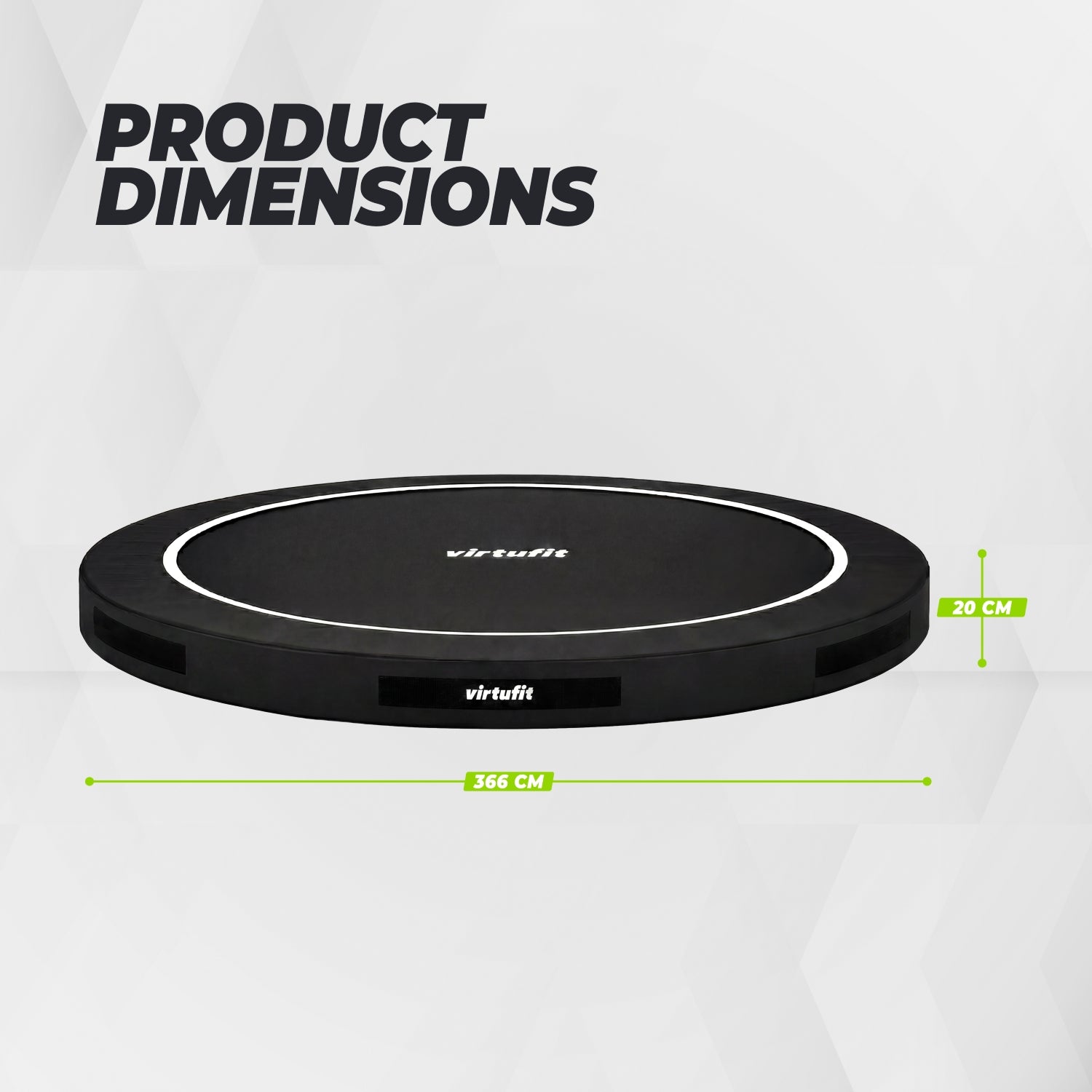 Trampoline Inground VirtuFit 366 cm - Sans Filet de Sécurité
