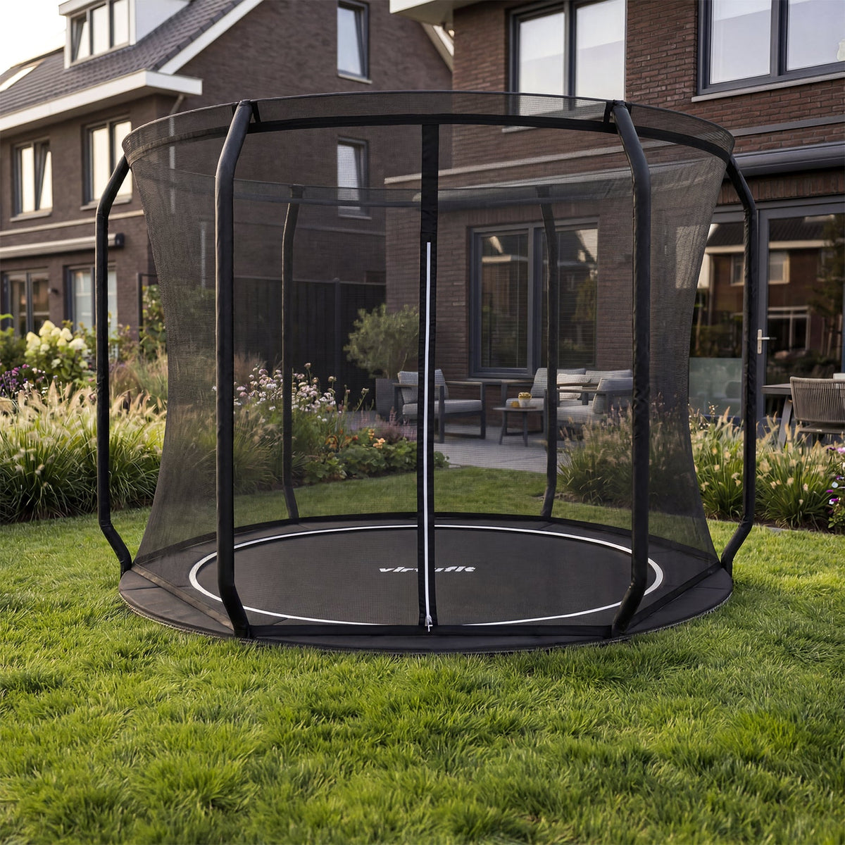 VirtuFit Groundlevel Trampoline 251 cm Inclusief Veiligheidsnet - Tweedekans