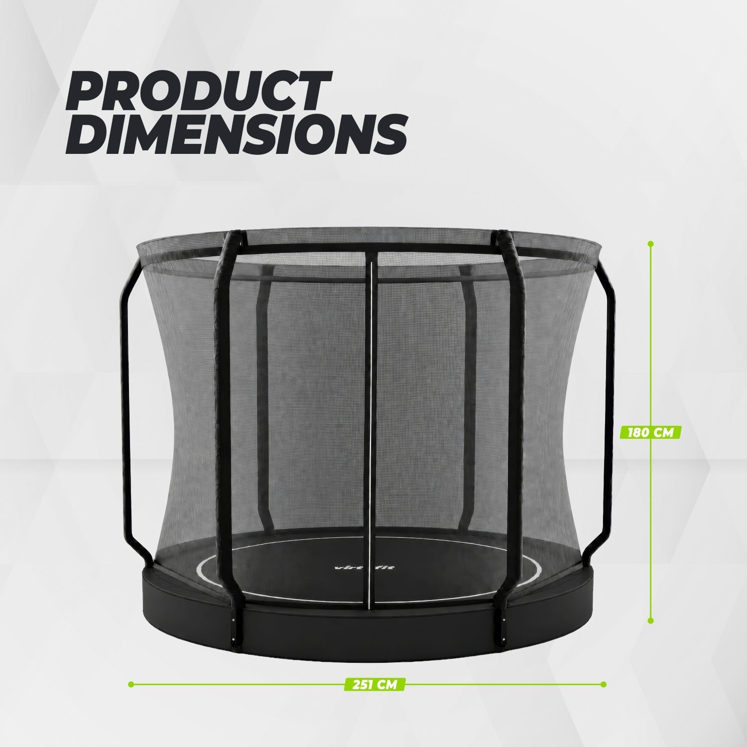 VirtuFit Flatground Trampoline 251 cm Inclusief Veiligheidsnet
