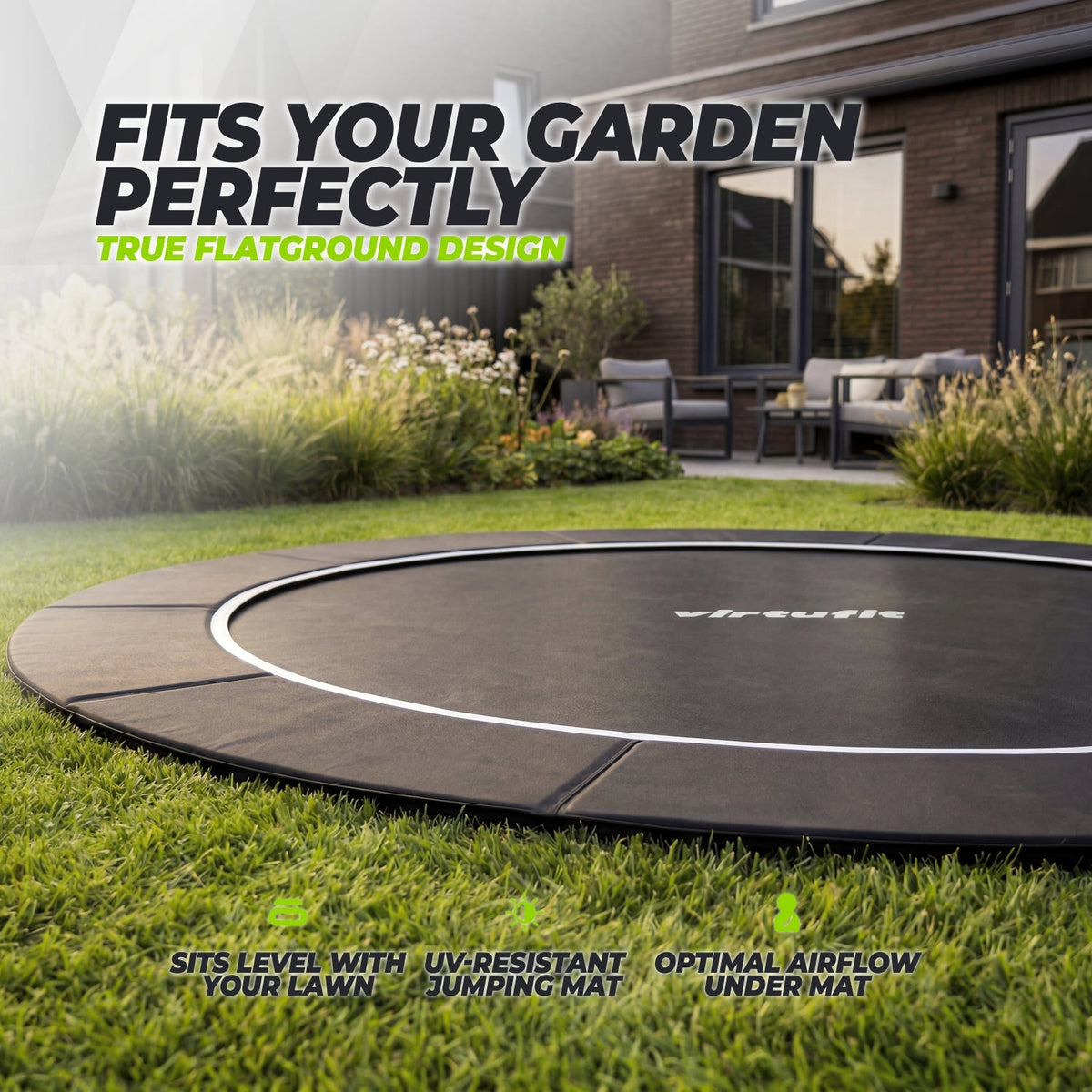 Trampoline VirtuFit Groundlevel 251 cm - Tweedekans