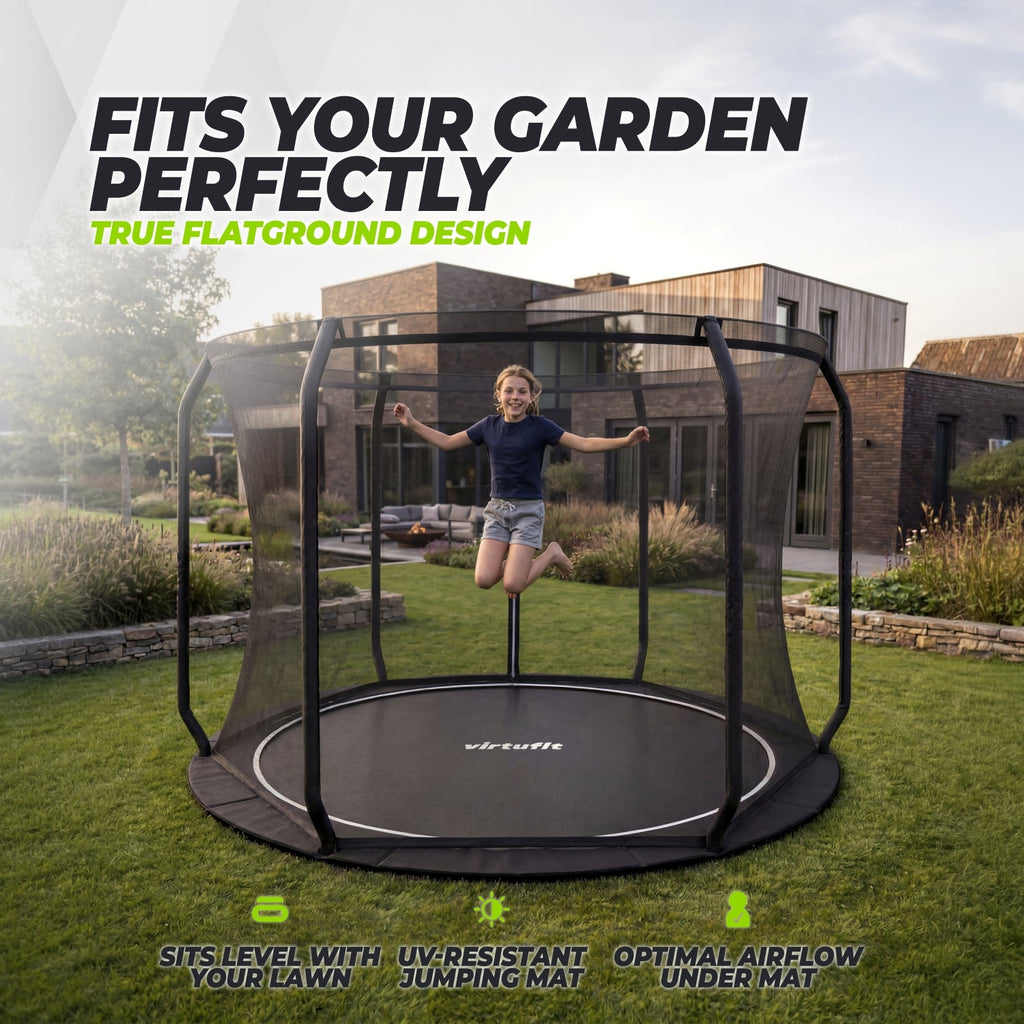 Trampoline VirtuFit Groundlevel 305 cm Inclusif Filet de sécurité