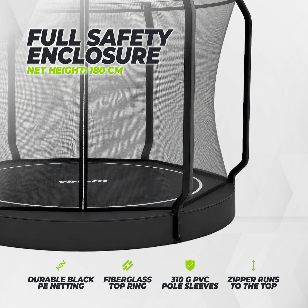 Trampoline VirtuFit Groundlevel 305 cm Inclusif Filet de sécurité