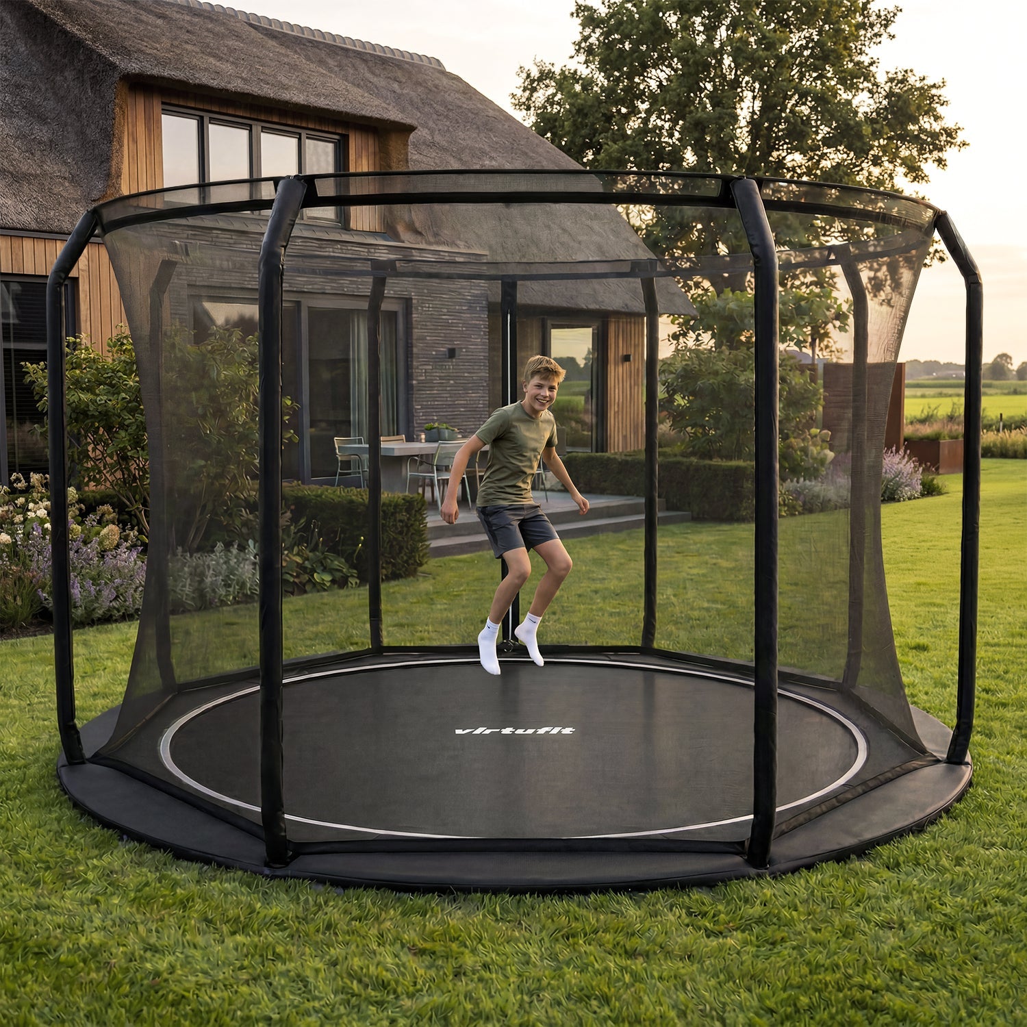VirtuFit Flatground Trampoline 366 cm - inclusief veiligheidsnet