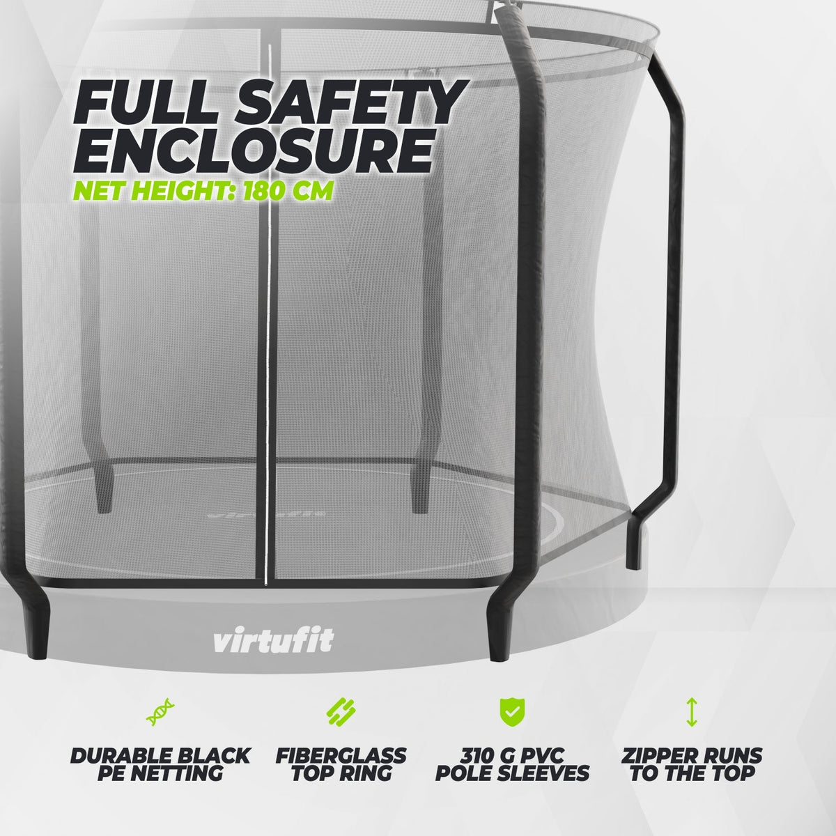 VirtuFit Filet de sécurité Inground/Groundlevel Trampoline 366 cm