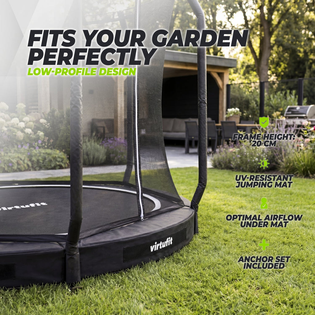 VirtuFit Inground Trampoline 251 cm Inclusief Veiligheidsnet - Tweedekans
