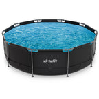 VirtuFit Rond Zwembad - Ø366 x 100 cm - Antraciet - Inclusief Filterpomp - Tweedekans - Afbeelding 11