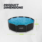 VirtuFit Rond Zwembad - Ø366 x 100 cm - Antraciet - Inclusief Filterpomp - Tweedekans - Afbeelding 10