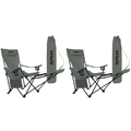 VirtuFit Campingstoel opvouwbaar met voetsteun - Strandstoel - Grijs - Set van 2