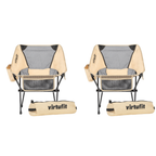 VirtuFit Camping Stoel Compact - Opvouwbaar - Beige - Set van 2 - Hoofdafbeelding