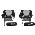 VirtuFit Camping Stoel Compact - Opvouwbaar - Zwart - Set van 2 - Hoofdafbeelding