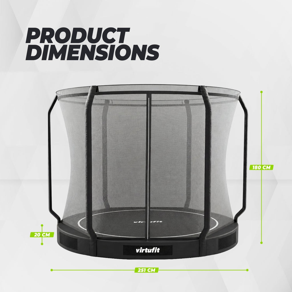 VirtuFit Inground Trampoline 251 cm Inclusief Veiligheidsnet - Tweedekans