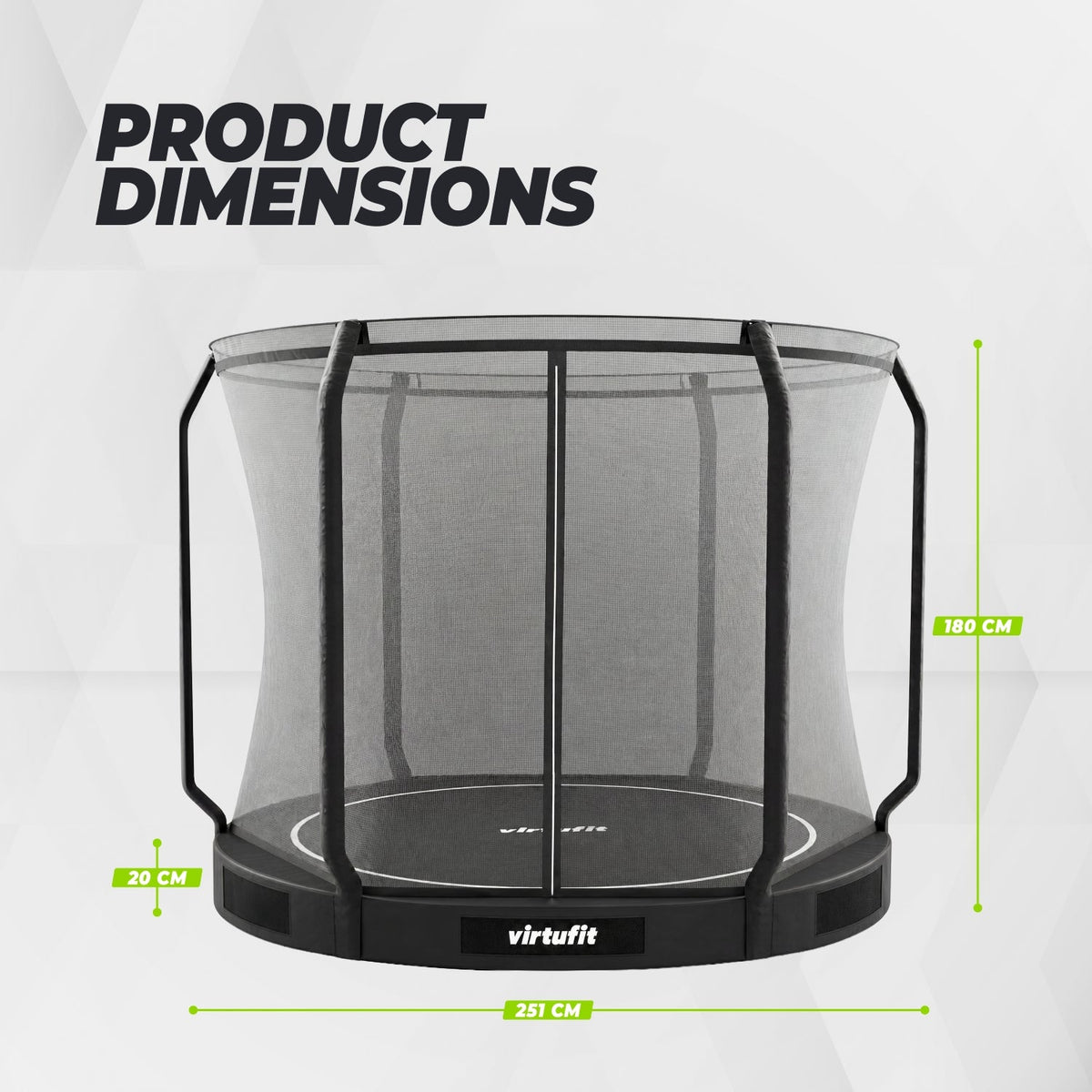 VirtuFit Inground Trampoline 251 cm Inclusief Veiligheidsnet - Tweedekans