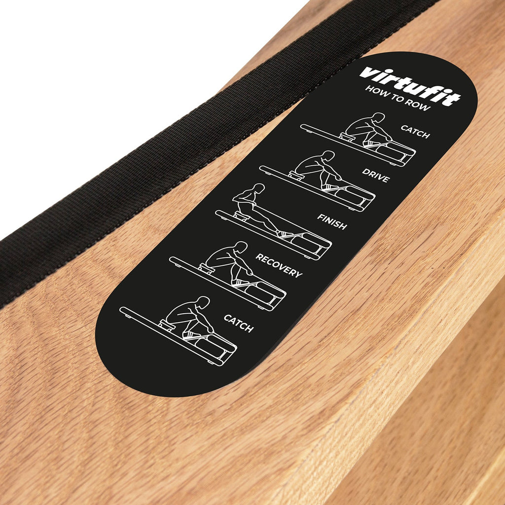 VirtuFit Elite Water Resistance Houten Roeitrainer - Hout/Oak - Afbeelding 16