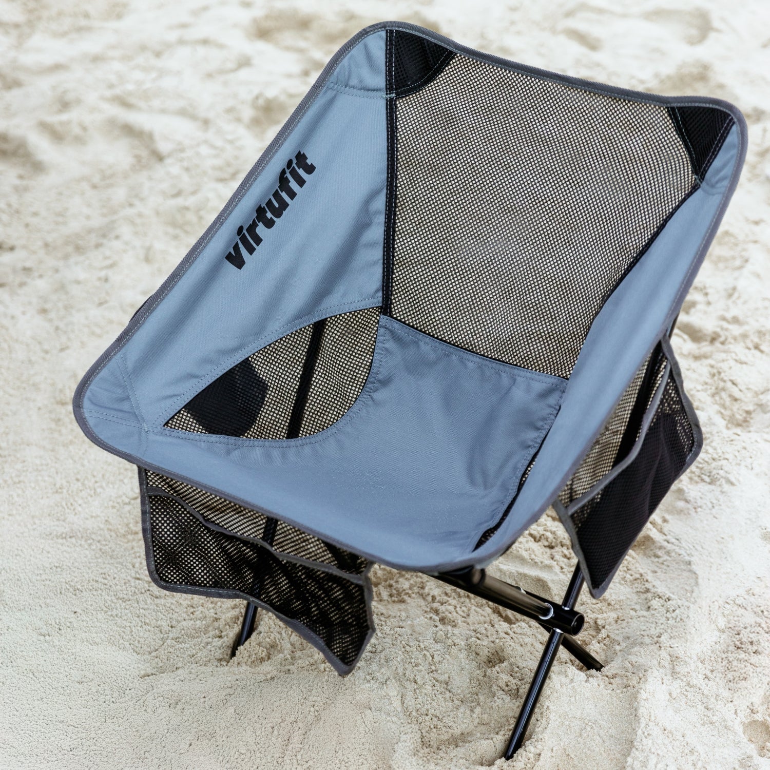 Chaise de camping VirtuFit Compact - Pliable - Noir - Lot de 2