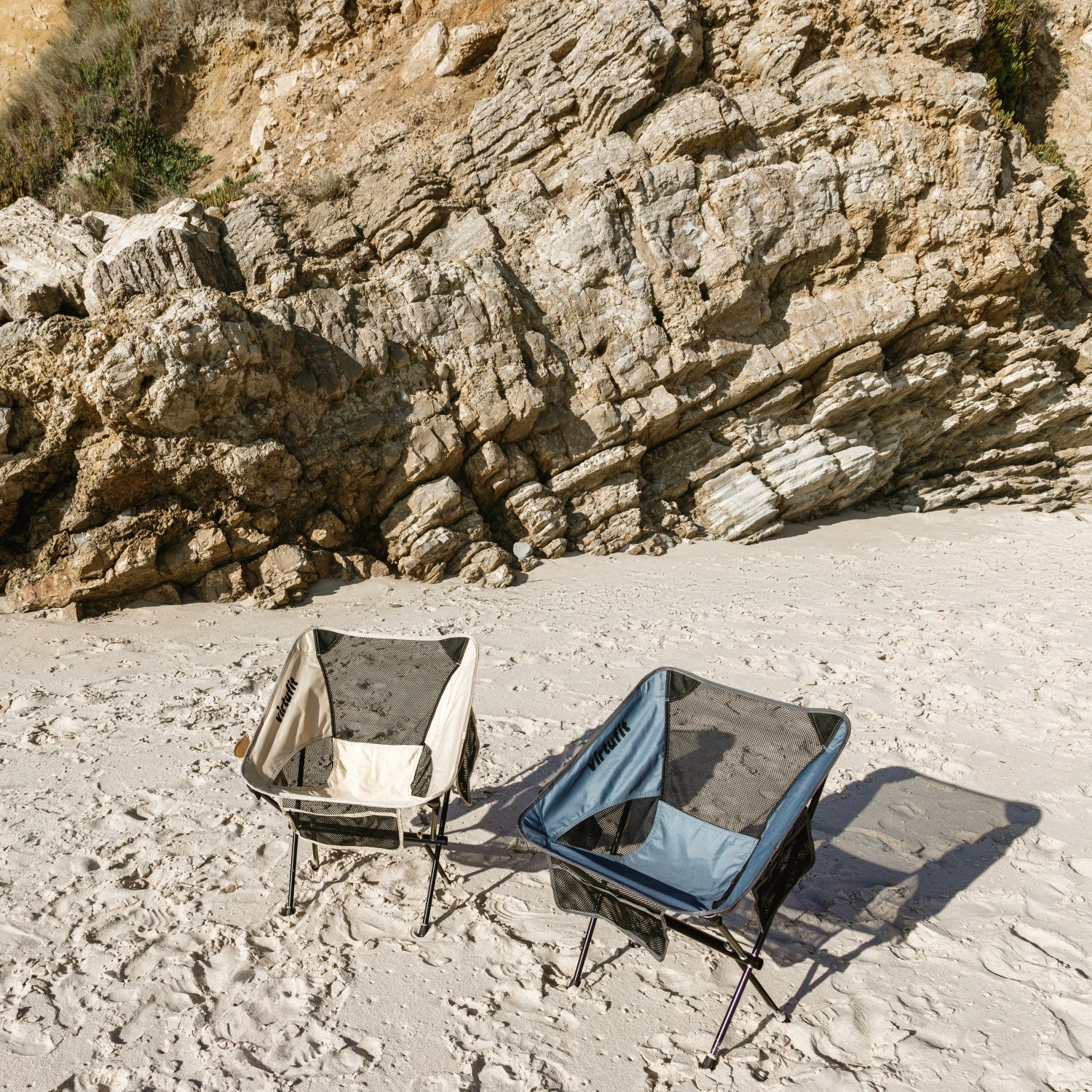 Chaise de camping VirtuFit Compact - Pliable - Noir - Lot de 2