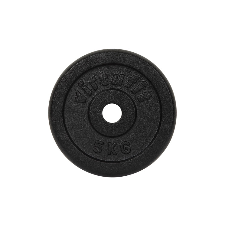 Disque de musculation en fonte VirtuFit - Poids pour haltère - 30 mm - 5 kg - Noir - Seconde chance