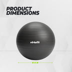 VirtuFit Anti-Burst Fitness Ball Pro – Avec Pompe – Noir – 65 cm