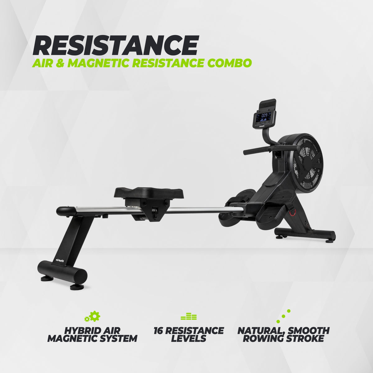 VirtuFit Rameur Elite Air Magnetic