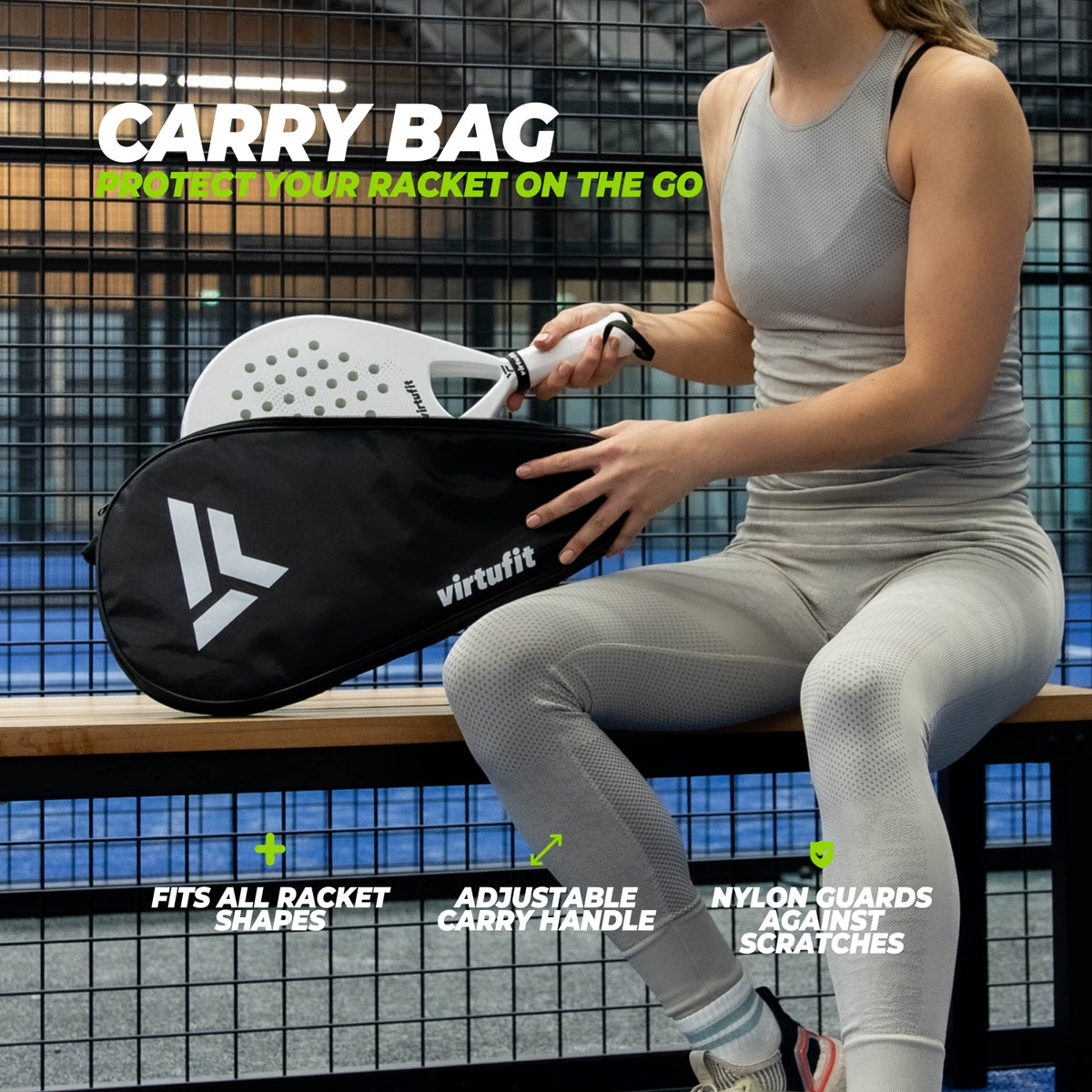 Sac de transport pour raquette de padel VirtuFit - Noir - Blanc