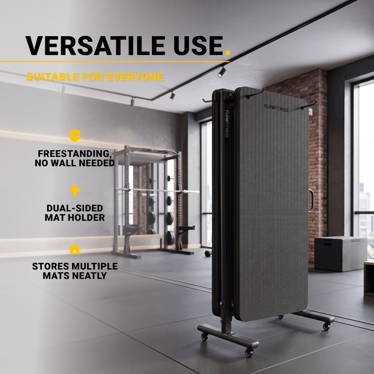 Étagère Flow Fitness pour tapis de fitness - Noir