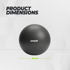 VirtuFit Anti-Burst Fitness Ball Pro - Avec Pompe - Noir - 45 cm