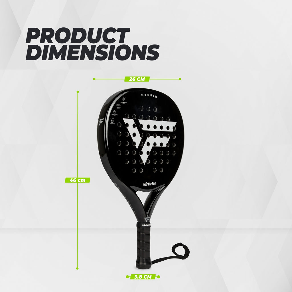 Raquette de padel hybride VirtuFit - Noir - Argent