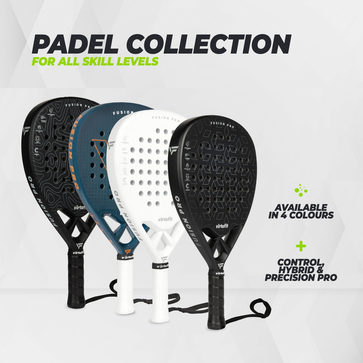 Raquette de padel VirtuFit Fusion Pro - Noir - Argent