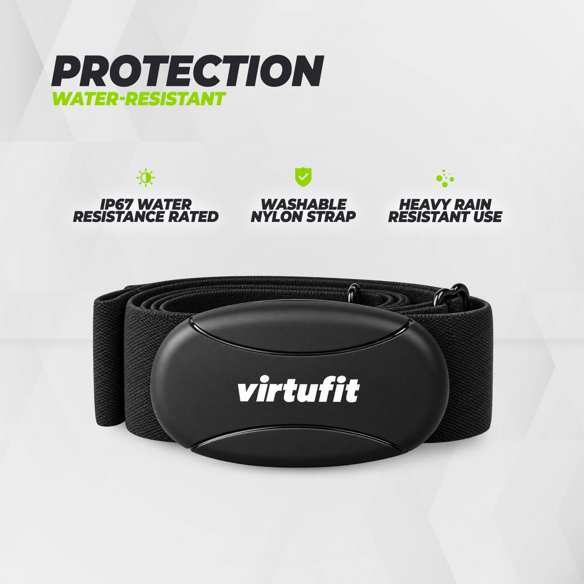 Ceinture de fréquence cardiaque universelle VirtuFit 5,3 kHz