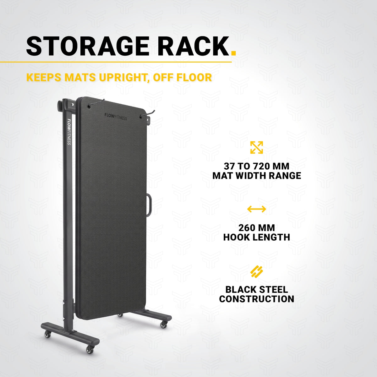 Étagère Flow Fitness pour tapis de fitness - Noir
