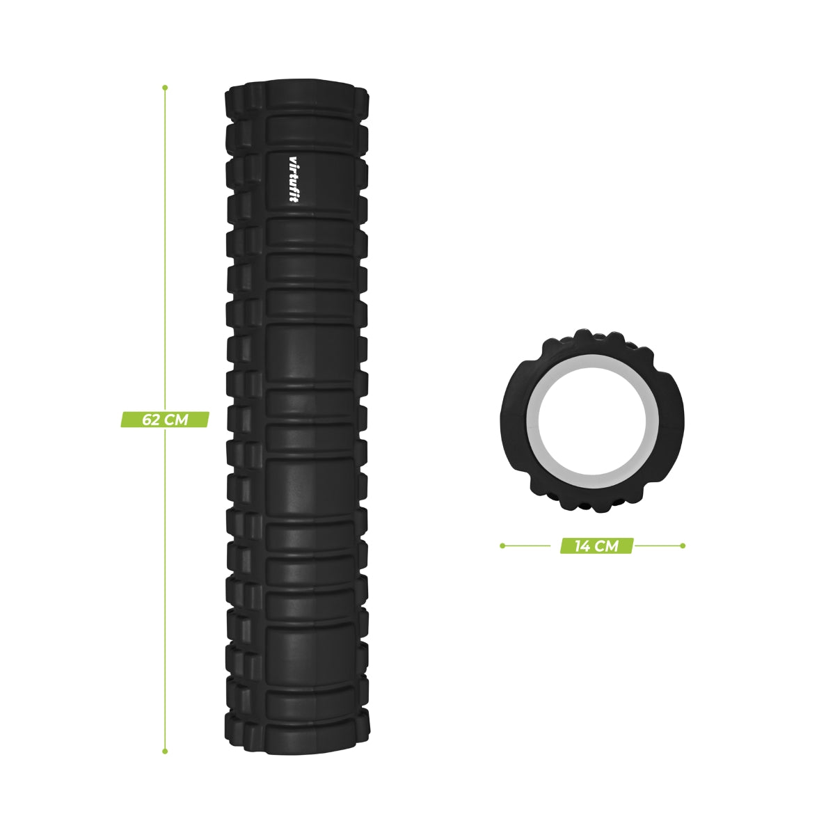 VirtuFit Grid Foam Roller - Rouleau de massage - 62 cm - Noir - Deuxième chance