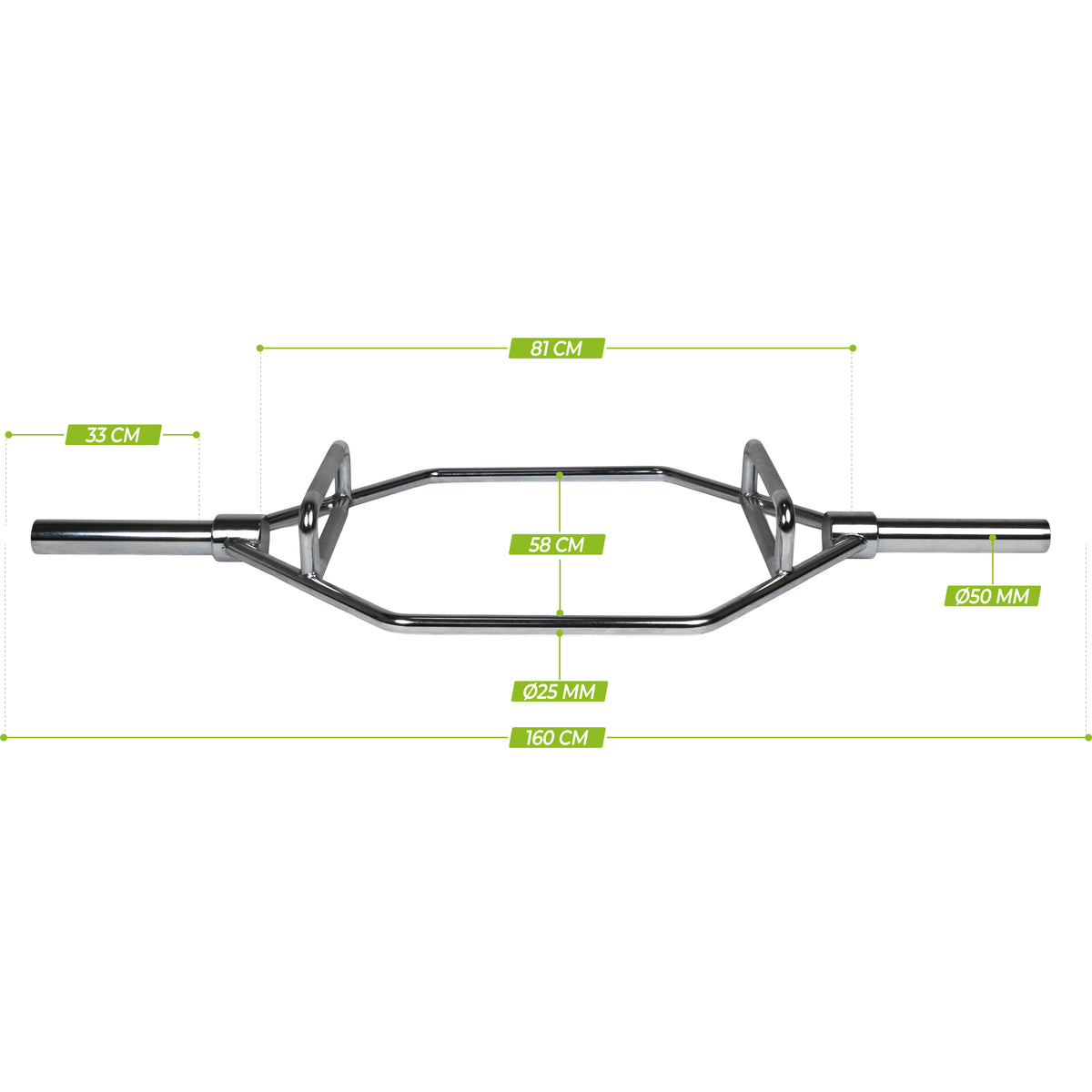 VirtuFit Olympische Hex Bar - Shrug Bar - Trap Bar  - 160 cm