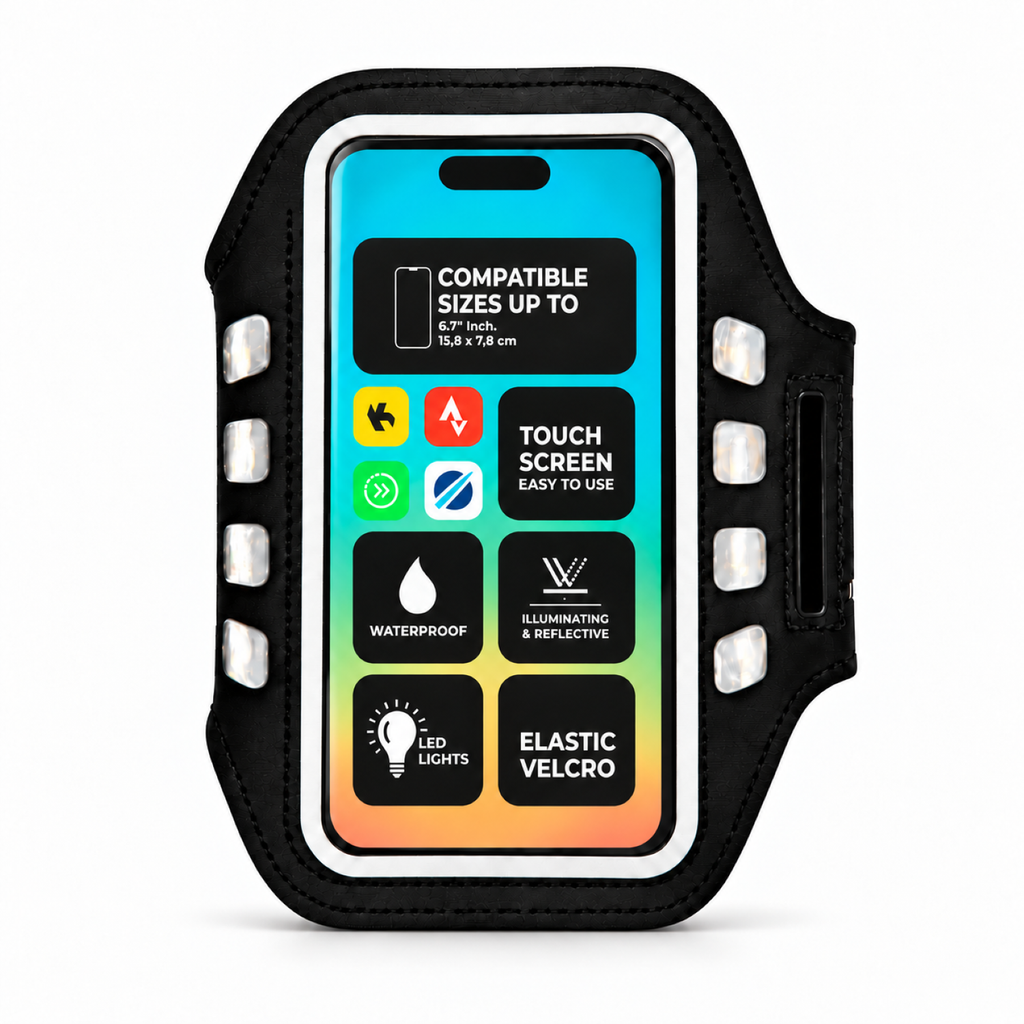 VirtuFit Hardloop Telefoon Armband Pro met LED - Set van 2