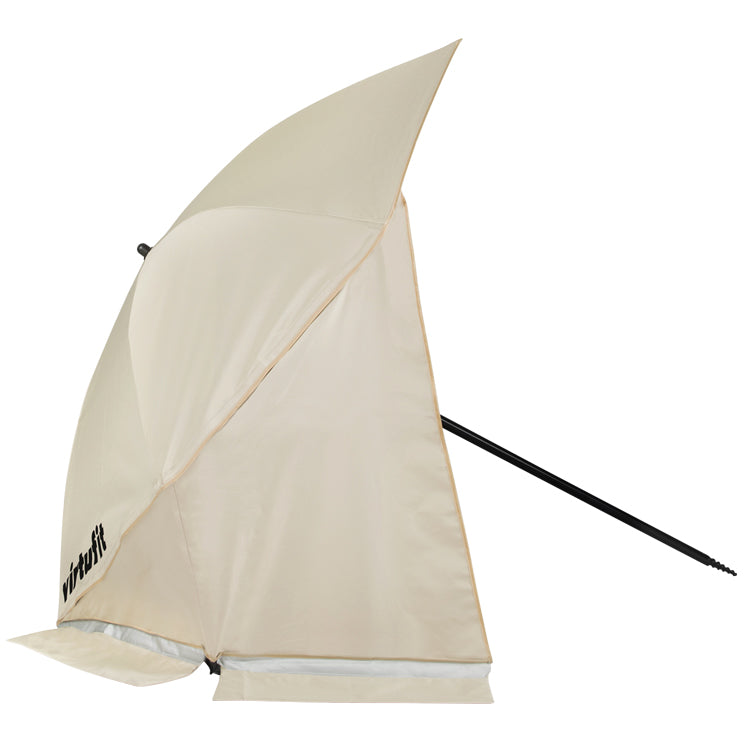 VirtuFit Strandparasol - Windscherm - Strandtent - 160 cm - Beige - Tweedekans