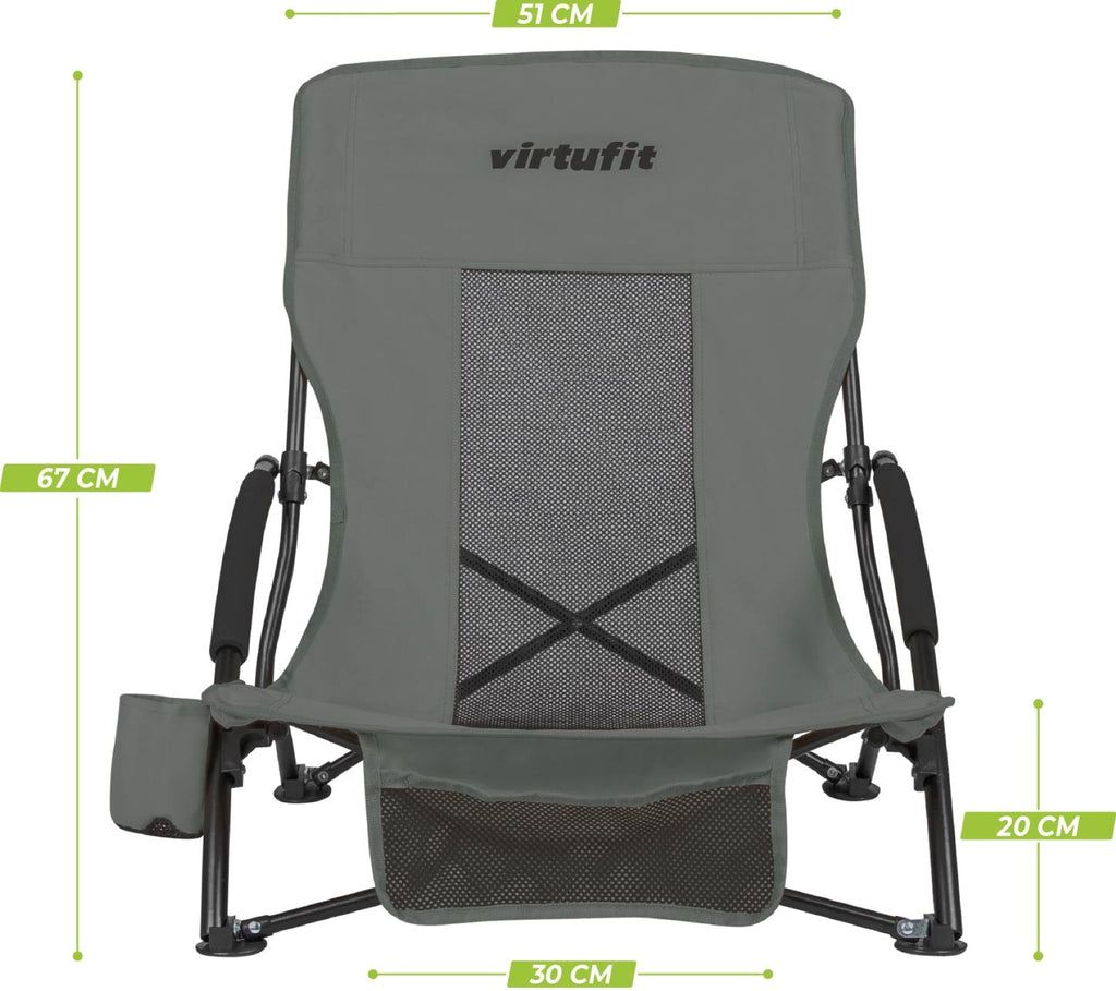 VirtuFit Chaise de Plage Pliable - Gris - Occasion