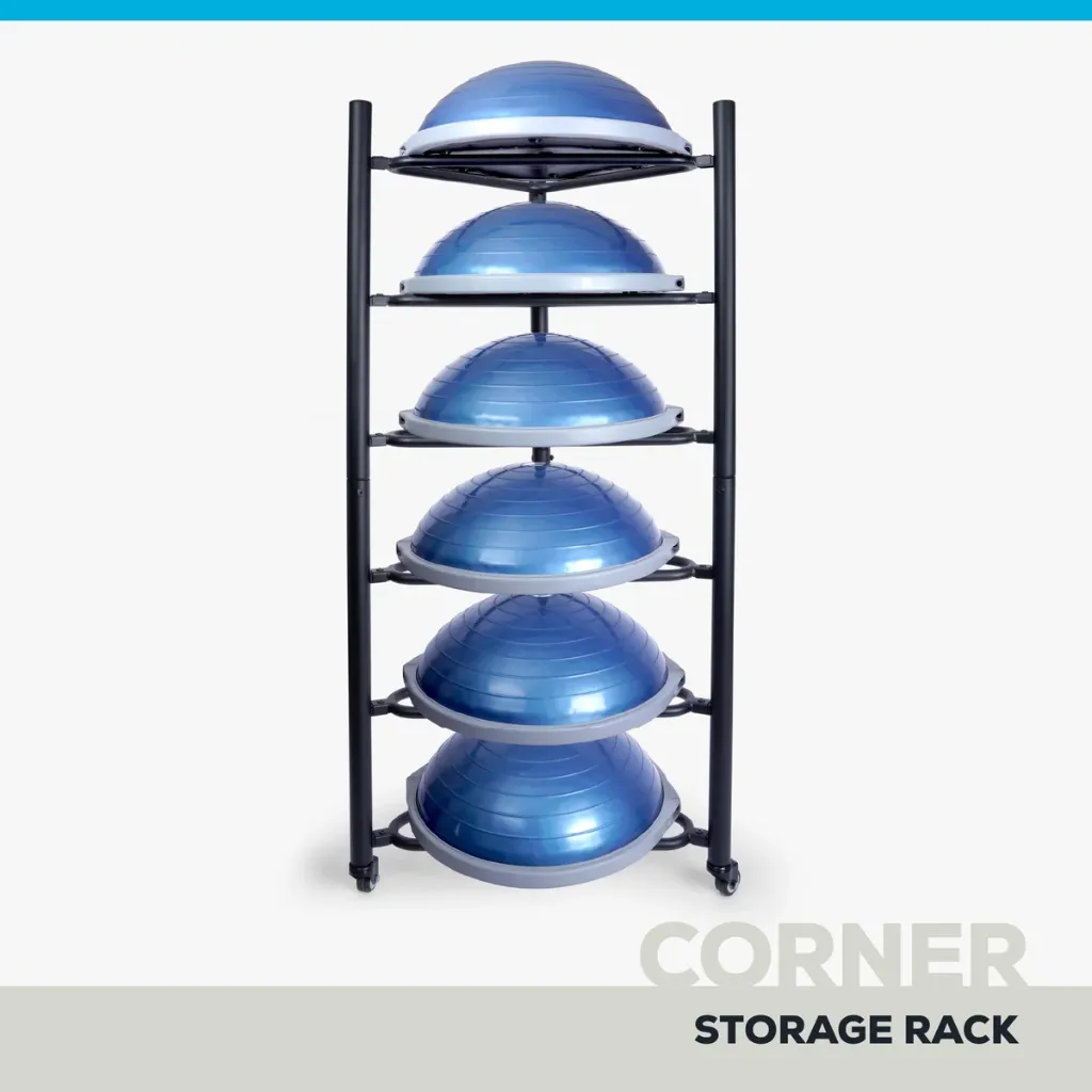 Étagère d'angle Bosu pour 6 Bosu Balance Trainers