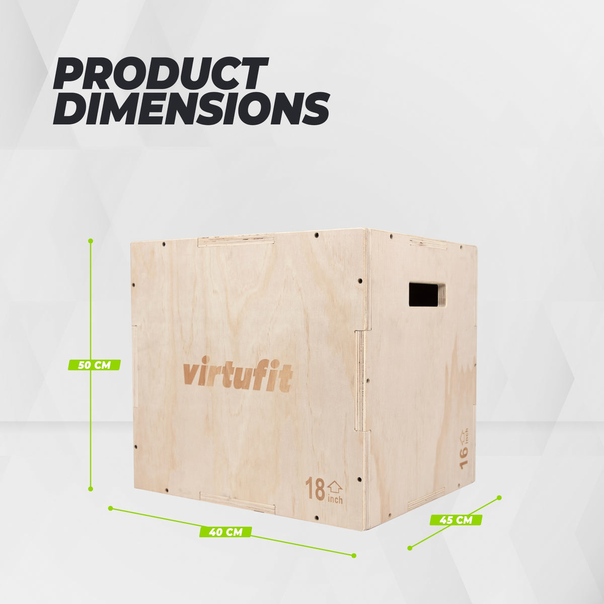 VirtuFit Houten Plyo Box 3-in-1 - Klein - 40 x 45 x 50 cm