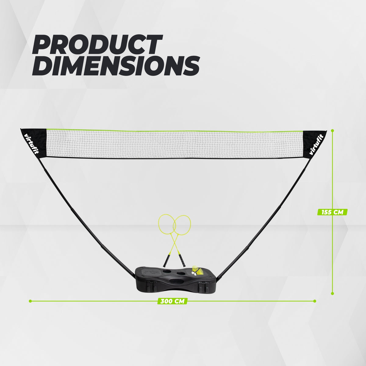 VirtuFit 2-en-1 Portable Badminton et Tennis Set - Comprend un étui et des raquettes