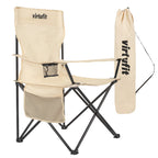 VirtuFit Opvouwbare Camping Stoel - Strandstoel - Beige - Tweedekans