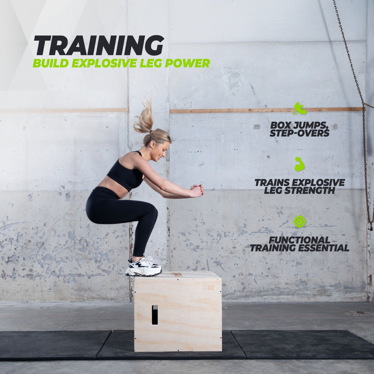 VirtuFit Houten Plyo Box 3-in-1 - Klein - 40 x 45 x 50 cm