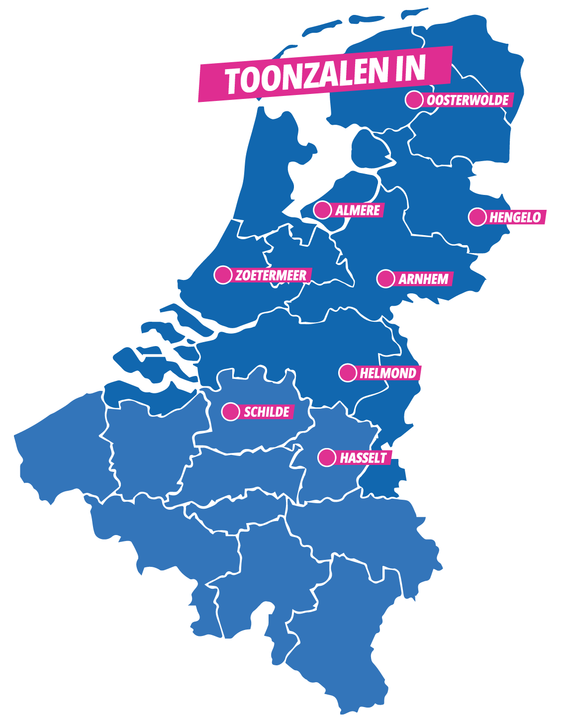 Onze fitwinkels in Nederland en België