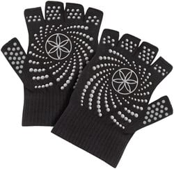 Gaiam Grippy Yoga Gants - Gants Antidérapants - Noir / Gris