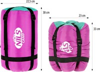 NILS Camp Slaapzak - Paars/Turquoise - Maat M-3