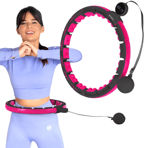 HMS Set Cerceau de Fitness - Noir/Rose + Ceinture amincissante taille-3
