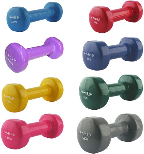 HMS Gietijzeren Dumbbell met Vinyl Coating - 2 kg-3